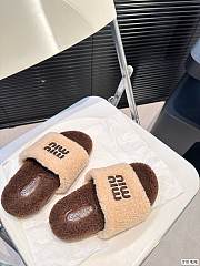 MiuMiu Slippers Beige And Brown - 1