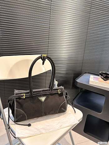 Prada Suede Handbag Black 32 x 17 cm