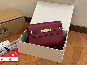 Saint Laurent YSL Manhattan Small Shoulder Bag In Box Rouge 24 x 17 cm