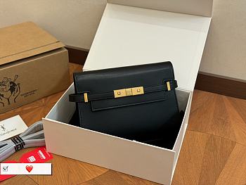 Saint Laurent YSL Manhattan Small Shoulder Bag In Box Black 24 x 17 cm