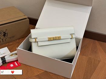 Saint Laurent YSL Manhattan Small Shoulder Bag In Box White 24 x 17 cm