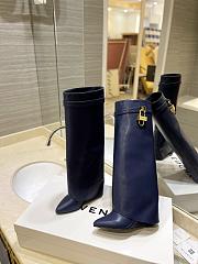 Givenchy Dark Blue Boots With Gold Lock - 4