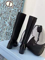 Prada Leather and Nylon Boots Black   - 2