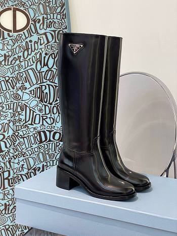 Prada Leather Boots Black 