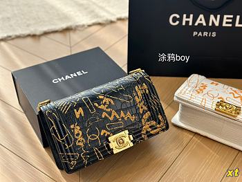 Chanel Le Boy Black And Yellow 25 cm