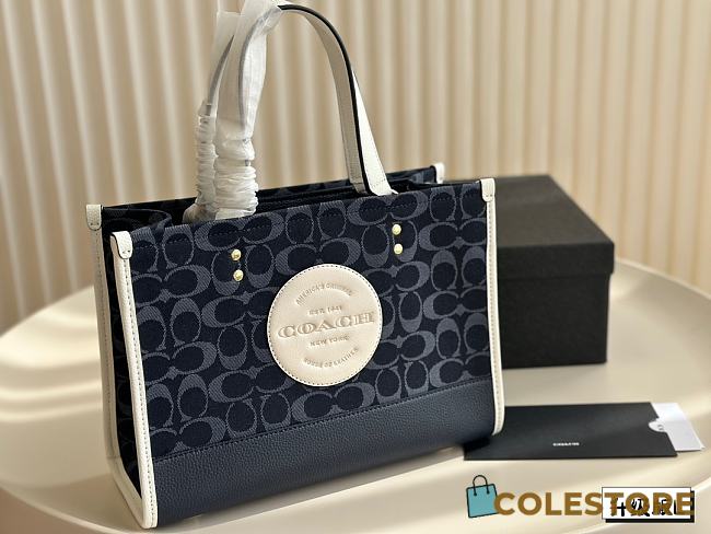 Coach Tote Dark Blue And Beige 30 x 23 cm - 1