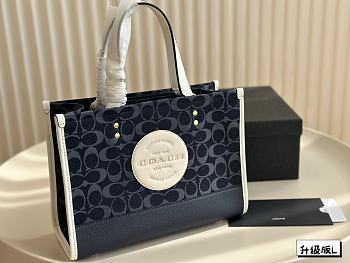 Coach Tote Dark Blue And Beige 30 x 23 cm