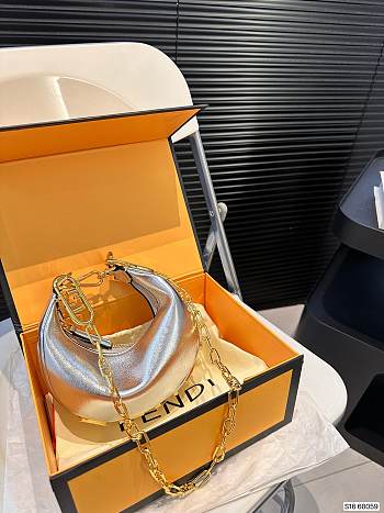 Fendi Graphy Silver Mini Bag 18 x 10 cm 