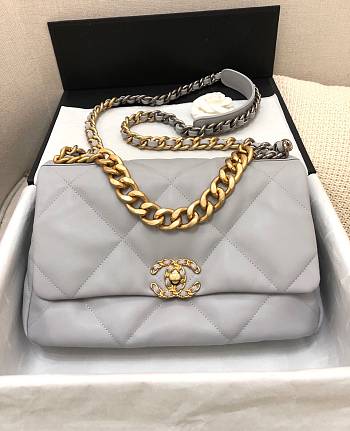 Chanel 19 Flap Bag Grey AS1161 30 x 20 x 10 cm