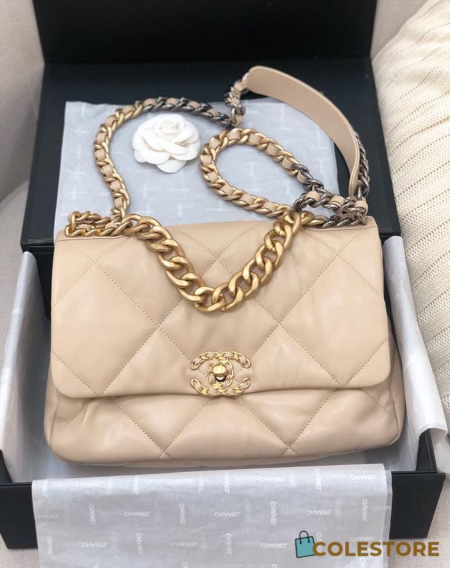 Chanel 19 Flap Bag Beige AS1161 30 x 20 x 10 cm - 1