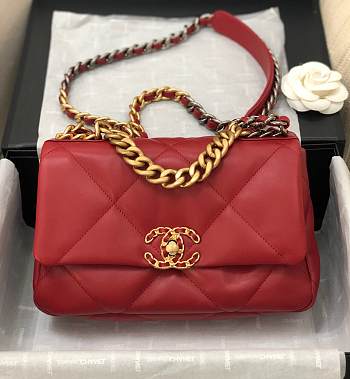 Chanel 19 Flap Bag Red AS1161 30 x 20 x 10 cm