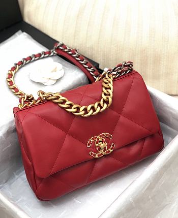 Chanel 19 Flap Bag Red AS1161 26 x 16 x 9 cm