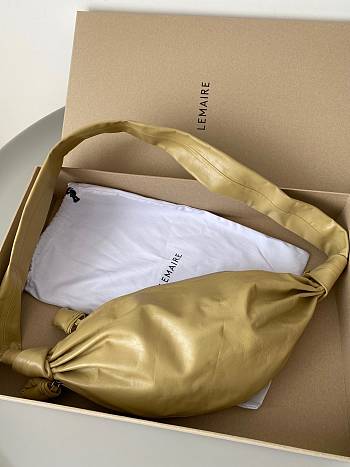 Lemaire Medium Soft Croissant Bag In Dusty Sage 18 cm