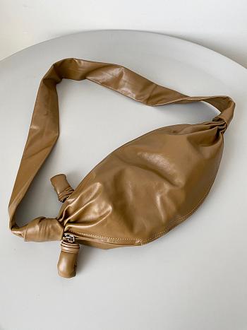 Lemaire Medium Soft Croissant Bag In Brown Dusty Sage 18 cm