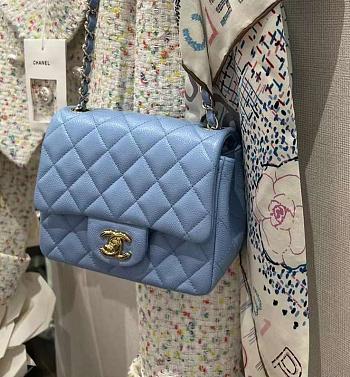 Chanel 24a Flap Bag Blue 20 cm