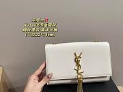 Saint Laurent Kate Tassel Meidum Shoulder Bag White 22 x 14 cm - 1