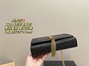 Saint Laurent Medium Kate Croc Embossed Leather Bag Black 22 x 14 cm - 6