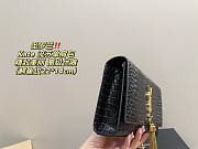 Saint Laurent Medium Kate Croc Embossed Leather Bag Black 22 x 14 cm - 5