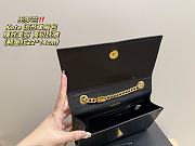 Saint Laurent Medium Kate Croc Embossed Leather Bag Black 22 x 14 cm - 2