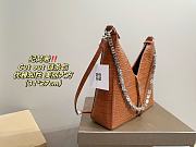 Givenchy Calfskin Crocodile Embossed Small Cut Out Shoulder Bag Brown 31 x 27 cm - 2