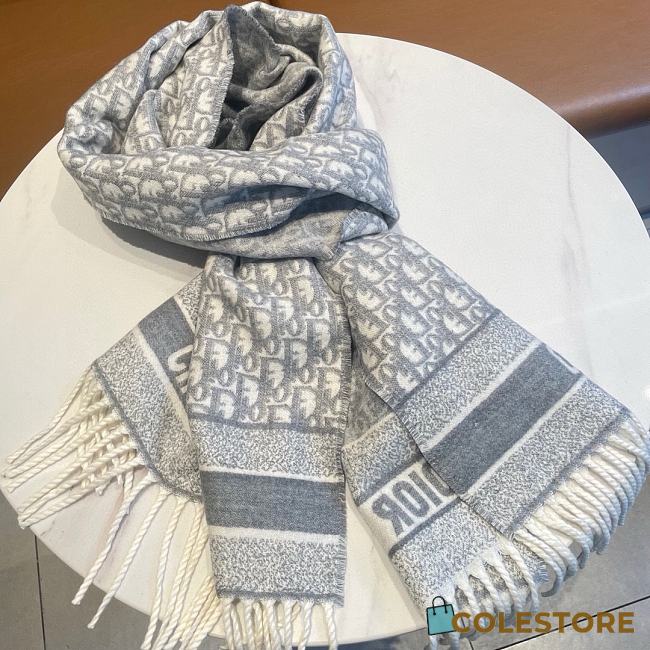 Christian Dior Oblique Light Blue Scarf 200 x 45 cm  - 1