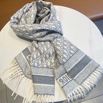 Christian Dior Oblique Light Blue Scarf 200 x 45 cm 