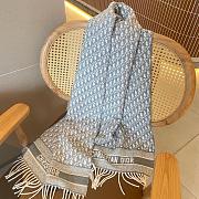 Christian Dior Oblique Light Blue Scarf 200 x 45 cm  - 3