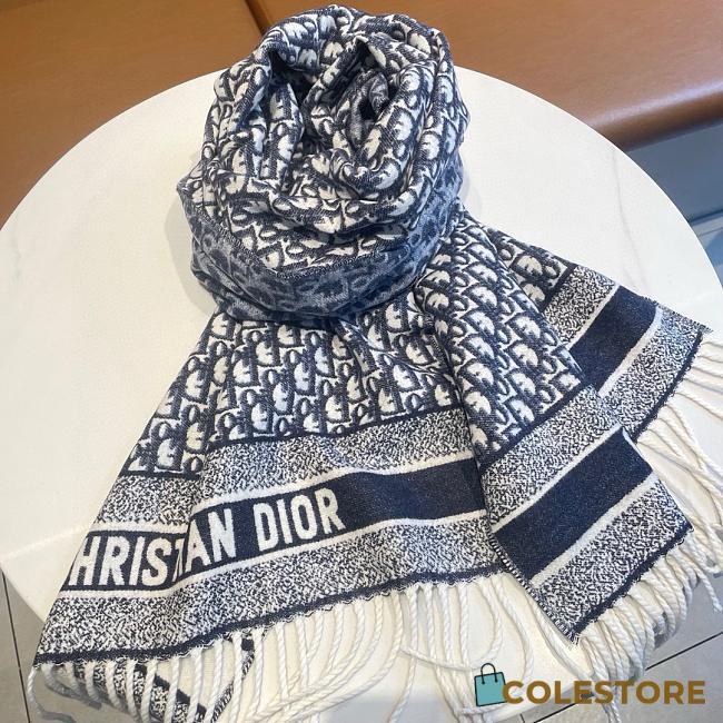 Christian Dior Oblique Blue Scarf 200 x 45 cm  - 1