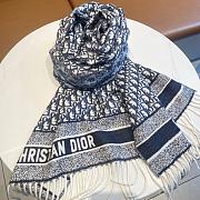 Christian Dior Oblique Blue Scarf 200 x 45 cm  - 1