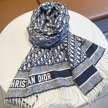 Christian Dior Oblique Blue Scarf 200 x 45 cm 