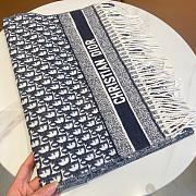 Christian Dior Oblique Blue Scarf 200 x 45 cm  - 2