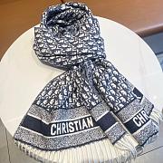 Christian Dior Oblique Blue Scarf 200 x 45 cm  - 4