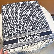 Christian Dior Oblique Blue Scarf 200 x 45 cm  - 5