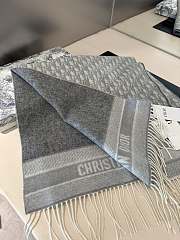 Christian Dior Oblique Grey Scarf 200 x 45 cm  - 4