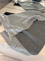 Christian Dior Oblique Grey Scarf 200 x 45 cm  - 6