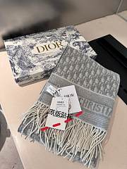 Christian Dior Oblique Grey Scarf 200 x 45 cm  - 5