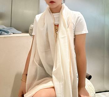 Chanel Beige Scarf 90 x 200 cm