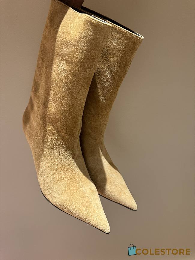 Amina Muaddi Suede Brown Boots  - 1