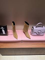 Amina Muaddi Suede Brown Boots  - 5