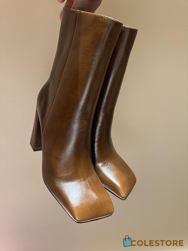 Amina Muaddi Leather Brown Boots  - 1