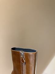 Amina Muaddi Leather Brown Boots  - 3