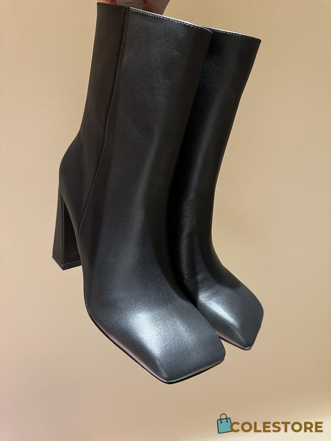 Amina Muaddi Leather Black Boots  - 1