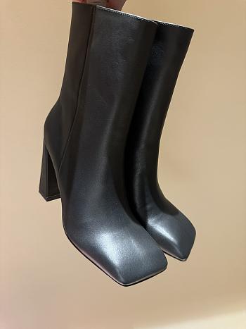 Amina Muaddi Leather Black Boots 
