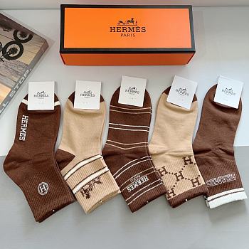 Hermes Sock Brown/Beige 