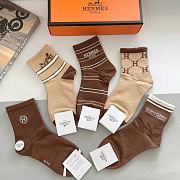 Hermes Sock Brown/Beige  - 5