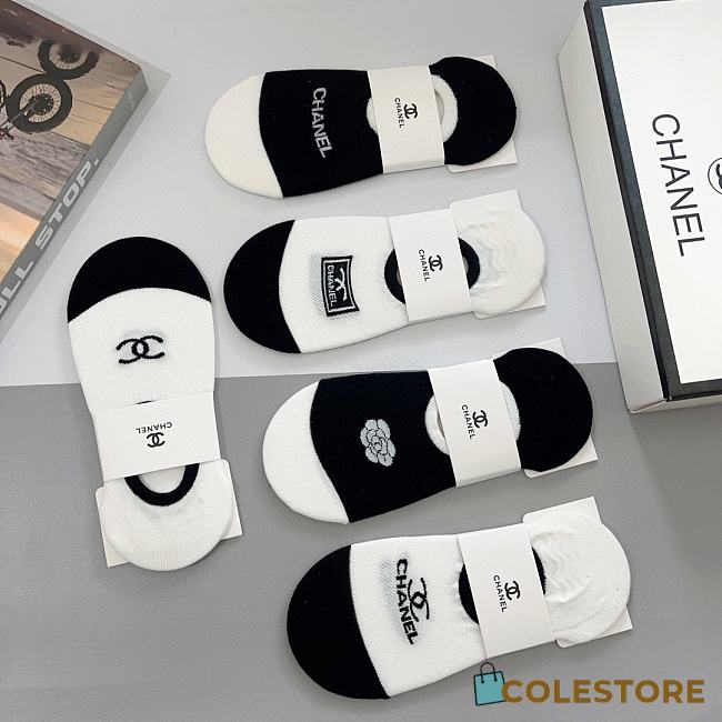 Chanel Black/ White Socks - 1