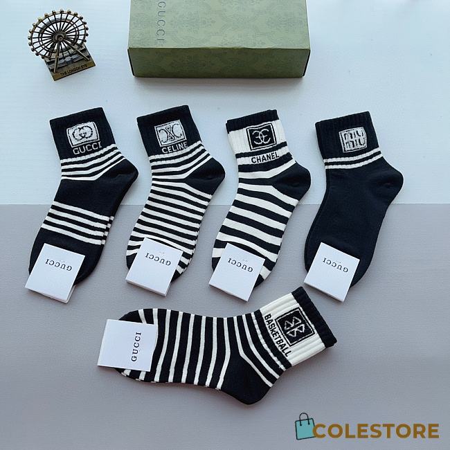 Gucci Black And White Socks - 1