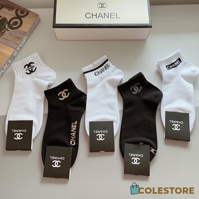 Chanel Black And White Socks - 1