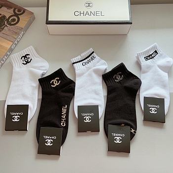 Chanel Black And White Socks