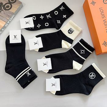 Louis Vuitton Black And White Socks
